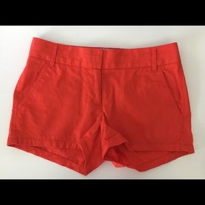 J. Crew 3 1/2 Inch Red Chino Shorts